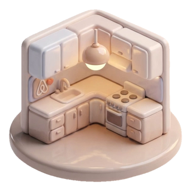 Rotating 3D kitchen